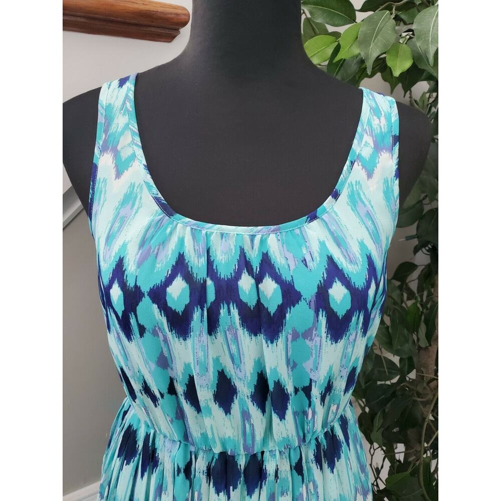 H&M Women's Multicolor 100% Polyester Scoop Neck Sleevelesss Knee Length Dress 6 - Picture 5 of 11